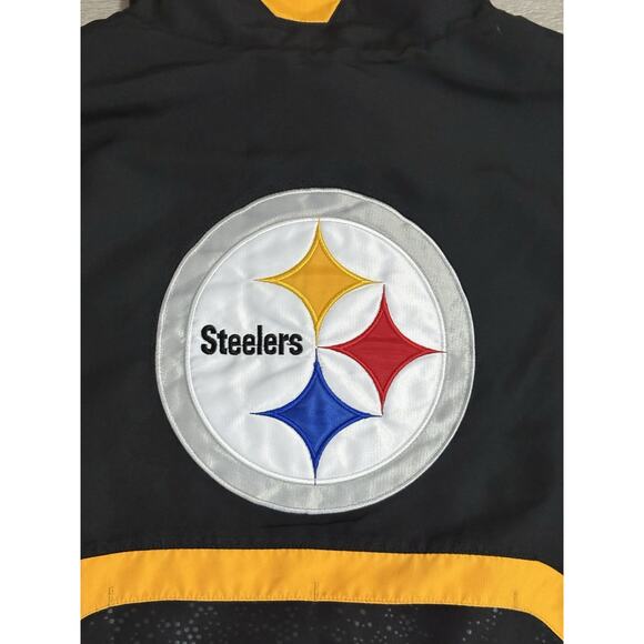Reebok NFL Pittsburgh Steelers Pullover 1/4 Zip Windbreaker Jacket - Mens Medium - Picture 11 of 11